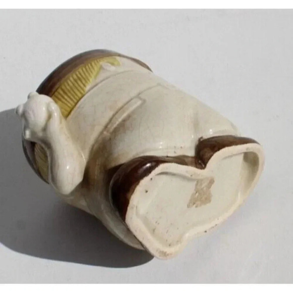 Vintage Quon Quon Japan Coffee Mug Baseball Player Batter Tan Green 3D Novelty - Picture 5 of 5